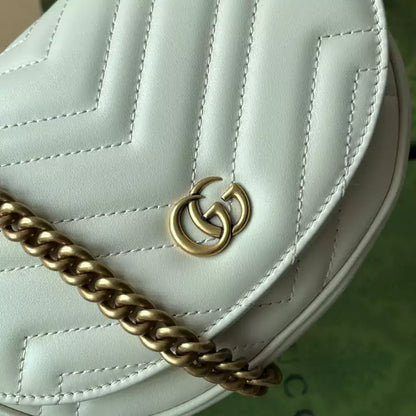 Gucci GG Marmont Matelasse Chain Bag - White