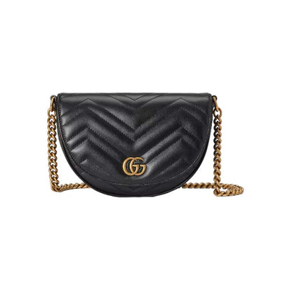 Gucci GG Marmont Matelasse Chain Bag - Black