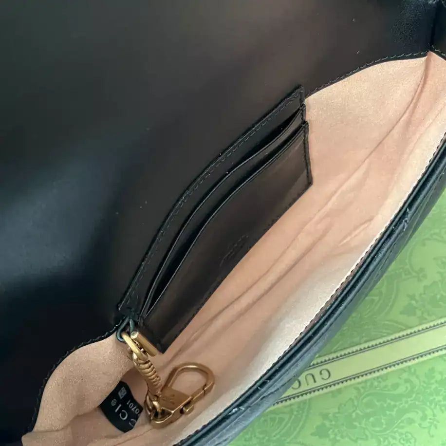 Gucci GG Marmont Matelasse Chain Bag - Black