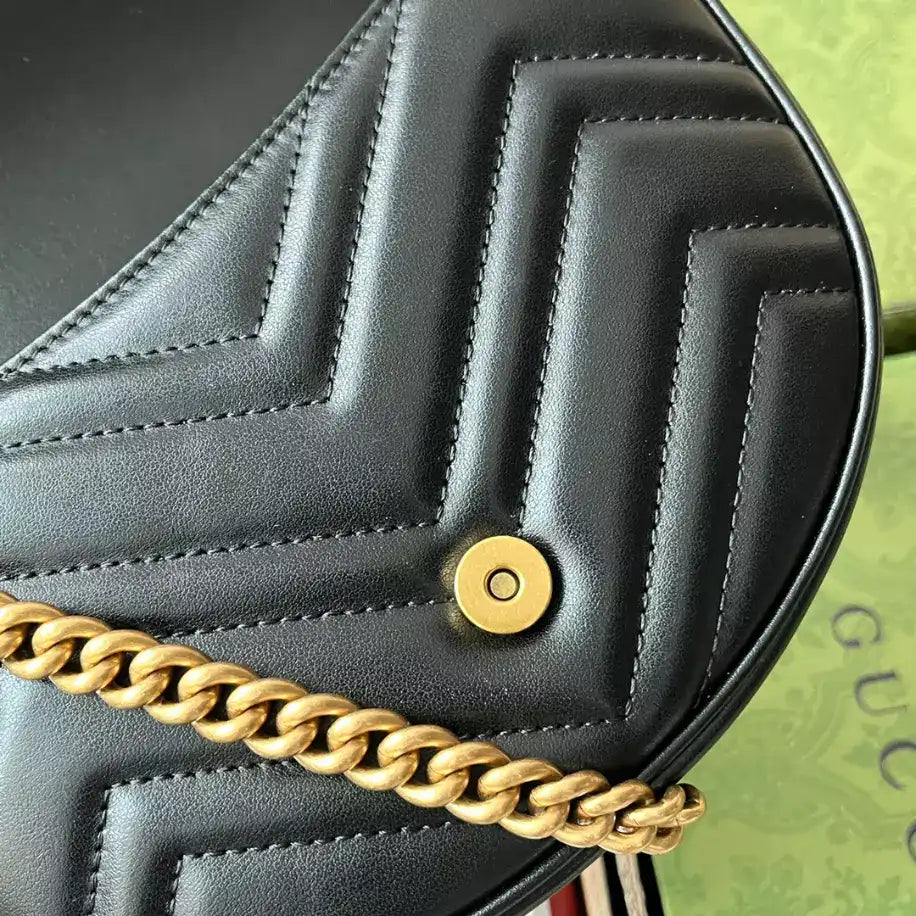 Gucci GG Marmont Matelasse Chain Bag - Black