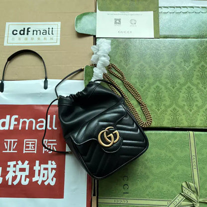 Gucci GG Marmont Mini Bucket Bag - Black