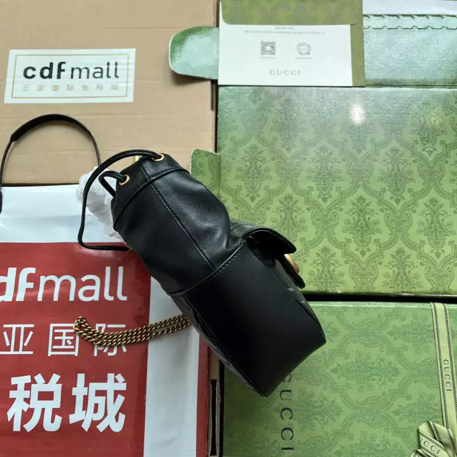 Gucci GG Marmont Mini Bucket Bag - Black