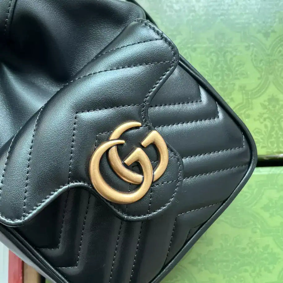Gucci GG Marmont Mini Bucket Bag - Black