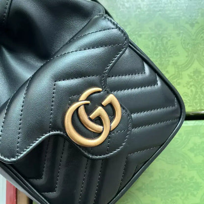 Gucci GG Marmont Mini Bucket Bag - Black