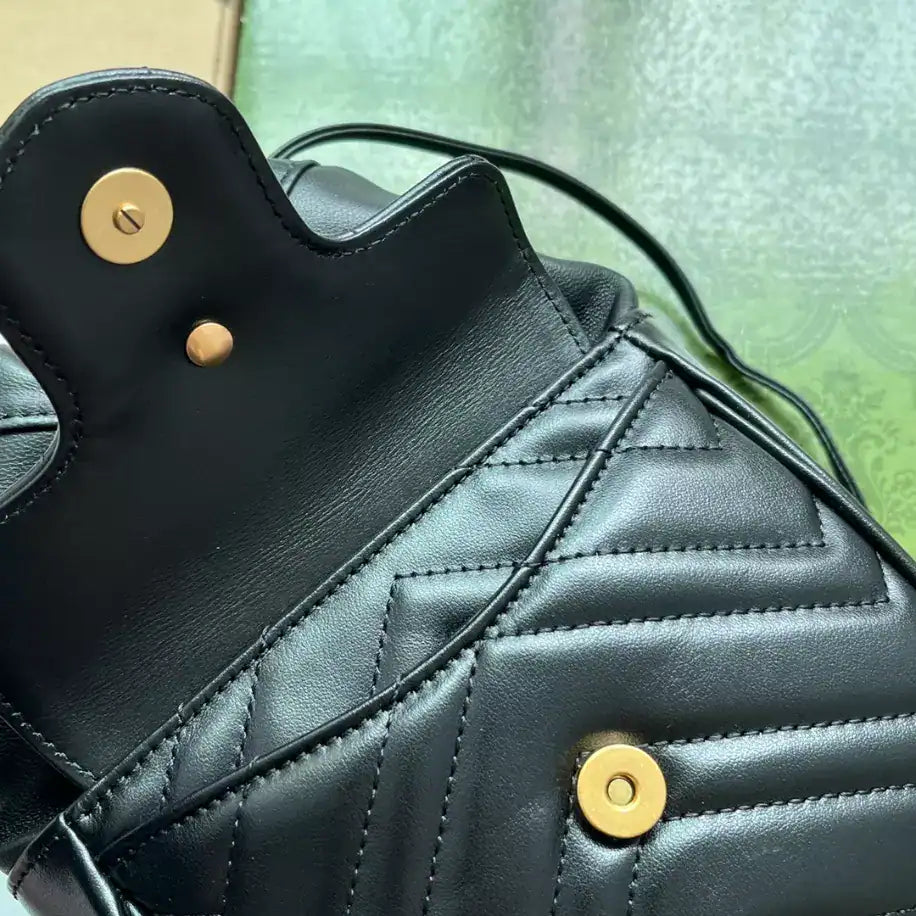 Gucci GG Marmont Mini Bucket Bag - Black