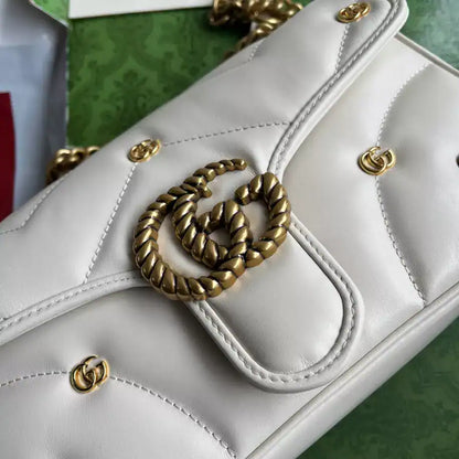 Gucci GG Marmont Small Shoulder Bag - White
