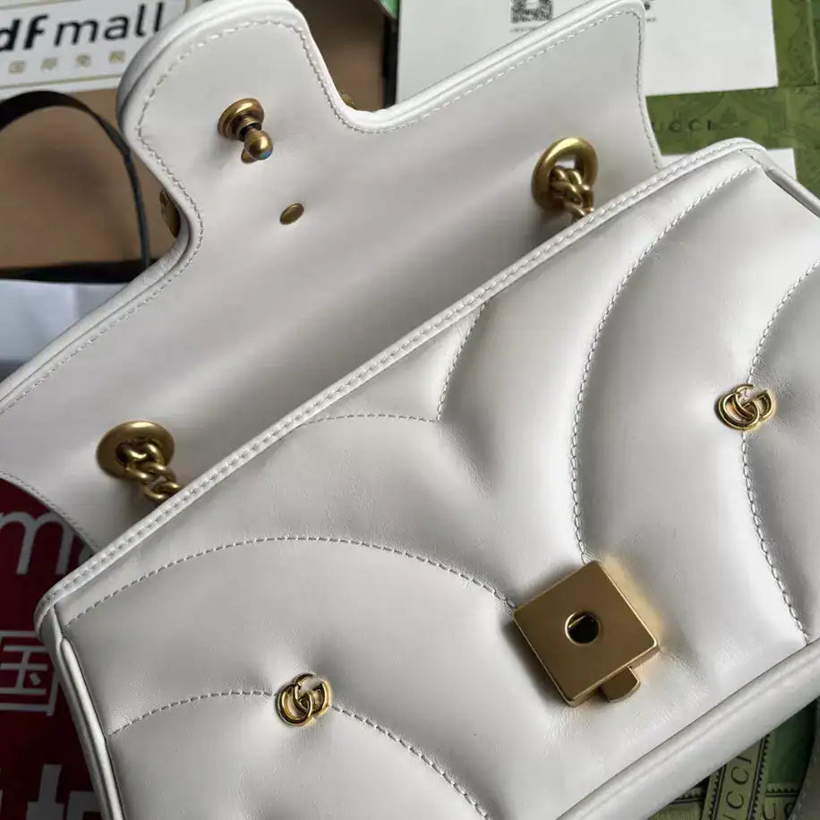 Gucci GG Marmont Small Shoulder Bag - White