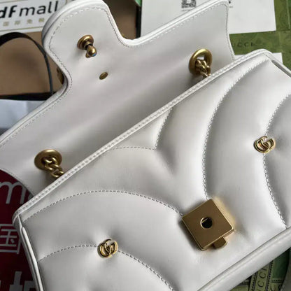 Gucci GG Marmont Small Shoulder Bag - White