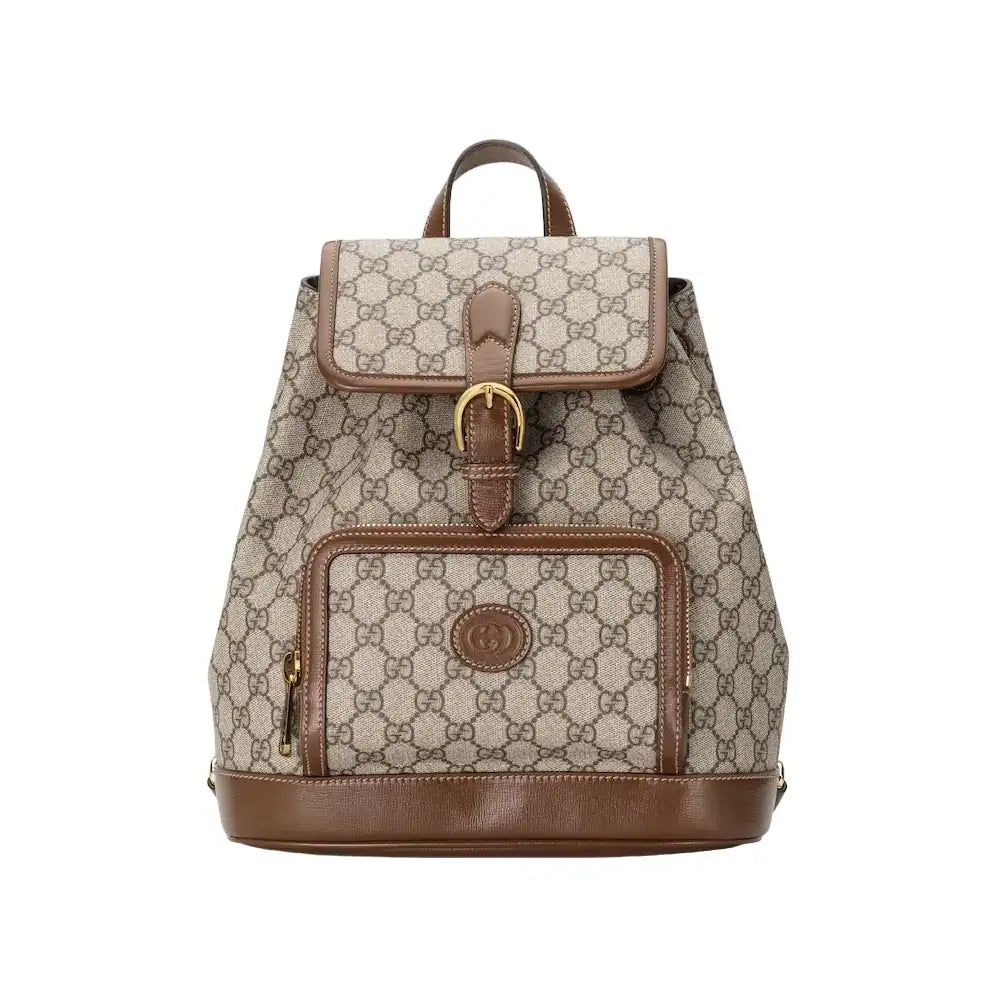 Gucci Interlocking GG Backpack - Beige