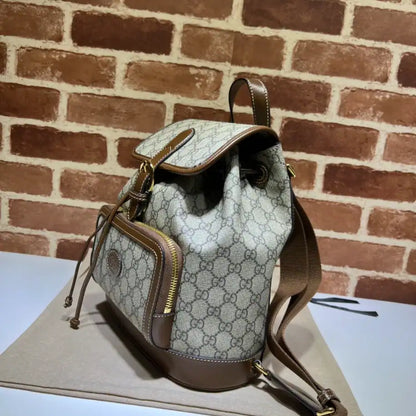 Gucci Interlocking GG Backpack - Beige