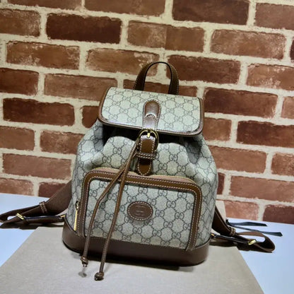 Gucci Interlocking GG Backpack - Beige