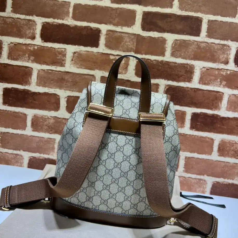Gucci Interlocking GG Backpack - Beige