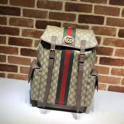 Gucci GG Ophidia Backpack - Beige