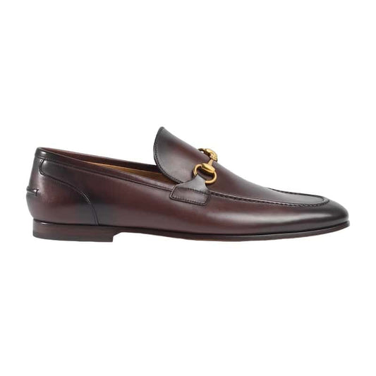 Gucci Jordaan Leather Loafers - Brown