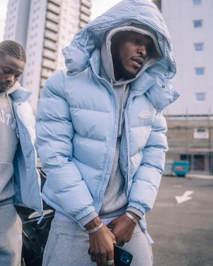TS Hyperdrive Detachable Hooded Puffer Jacket - Ice Blue