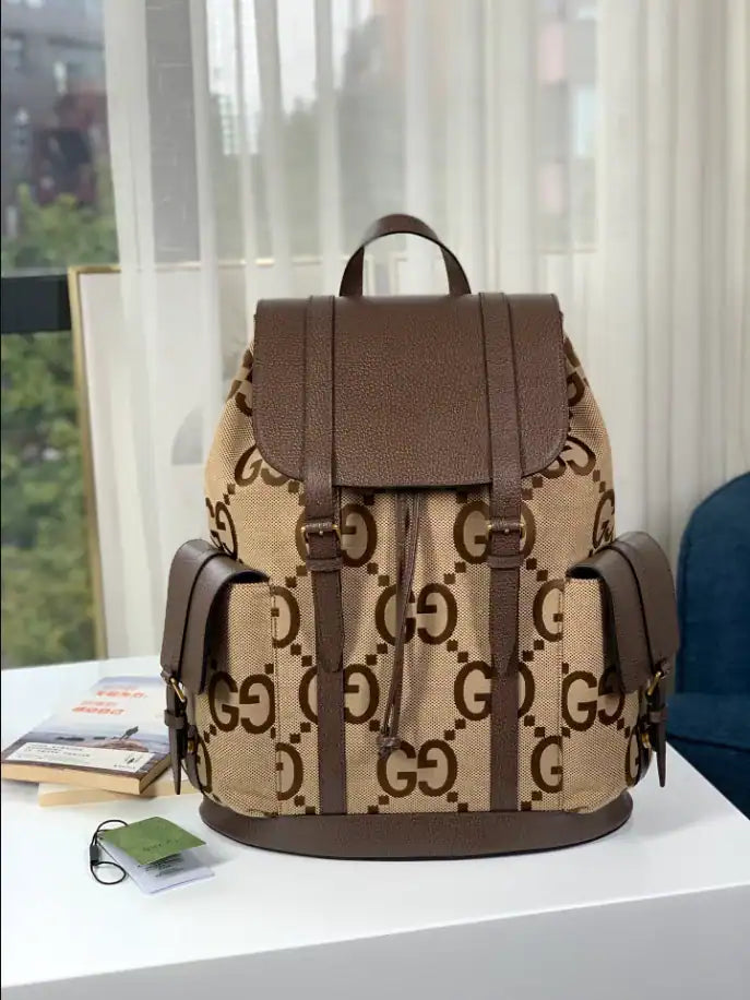 Gucci GG Jumbo Backpack - Beige