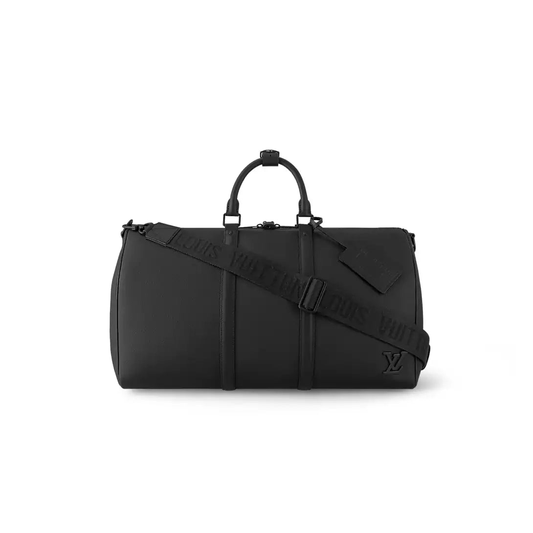 LV Keepall Bandouliere Aerogram Duffle Bag - Black