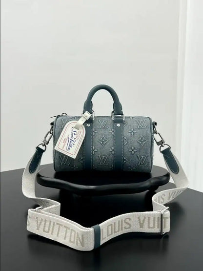 LV Bandouliere Keepall 25 Duffle Bag - Jean Blue