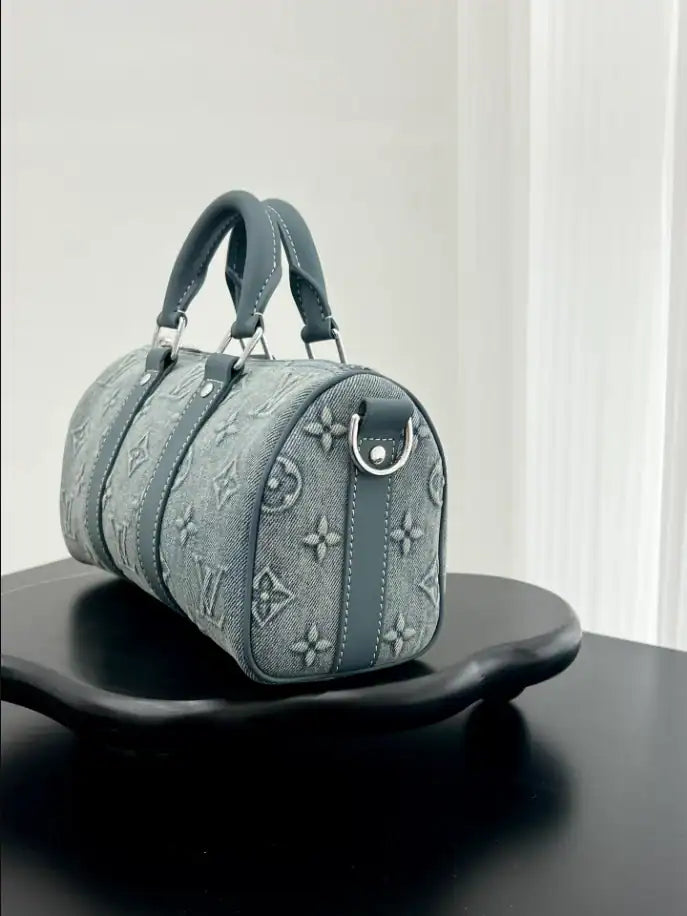 LV Bandouliere Keepall 25 Duffle Bag - Jean Blue