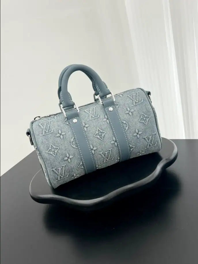 LV Bandouliere Keepall 25 Duffle Bag - Jean Blue