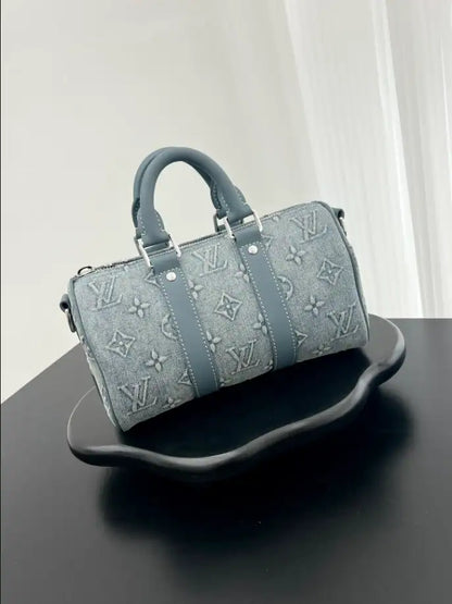 LV Bandouliere Keepall 25 Duffle Bag - Jean Blue