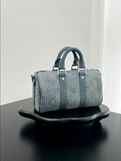 LV Bandouliere Keepall 25 Duffle Bag - Jean Blue