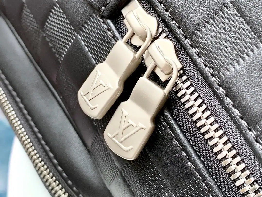 LV Campus Damier Leather Backpack - Black