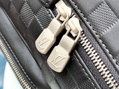 LV Campus Damier Leather Backpack - Black