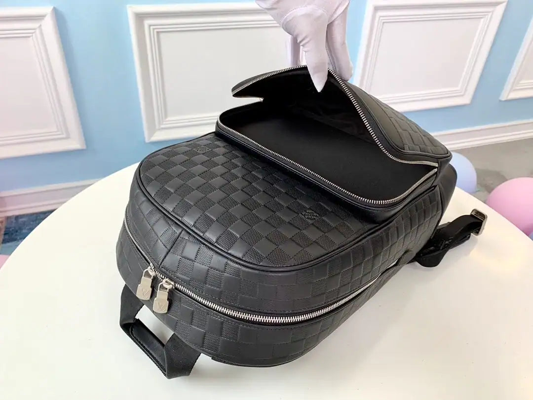 LV Campus Damier Leather Backpack - Black