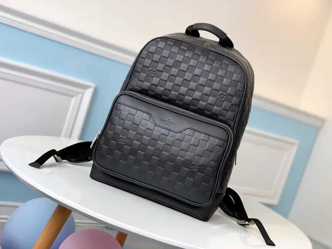 LV Campus Damier Leather Backpack - Black