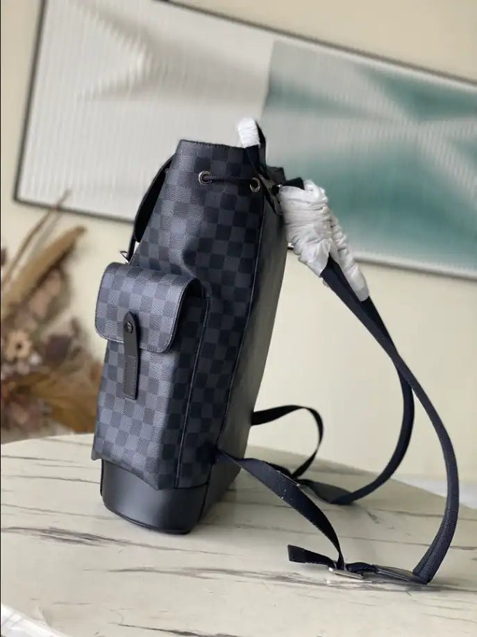 LV Christopher PM Damier Backpack - Black