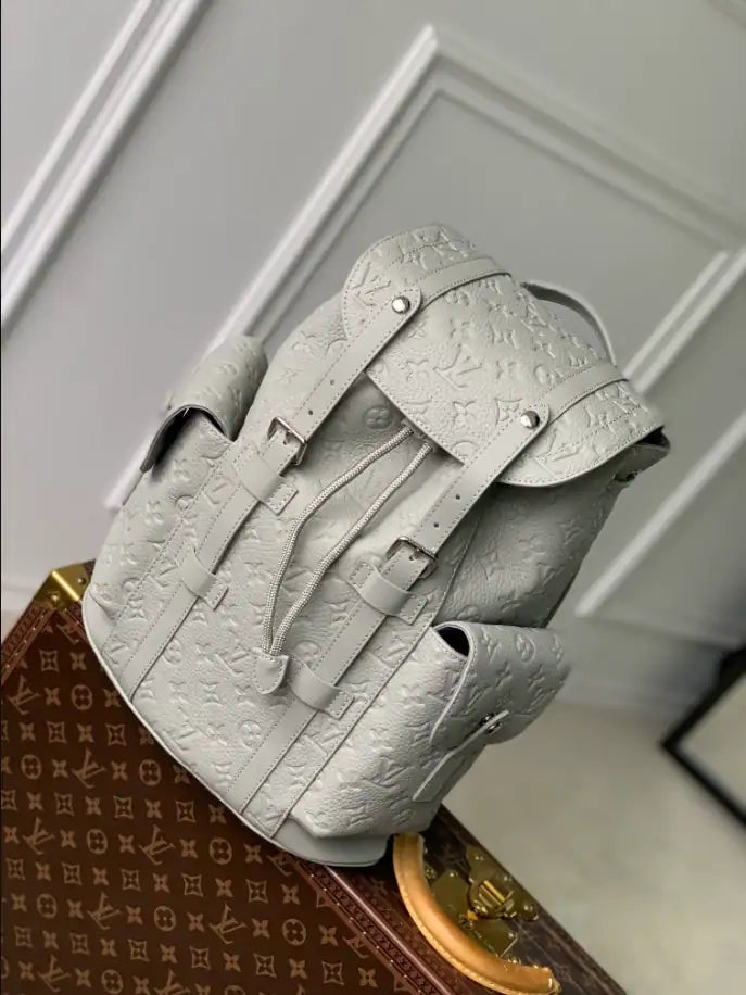 LV Christopher PM Monogram Backpack - White