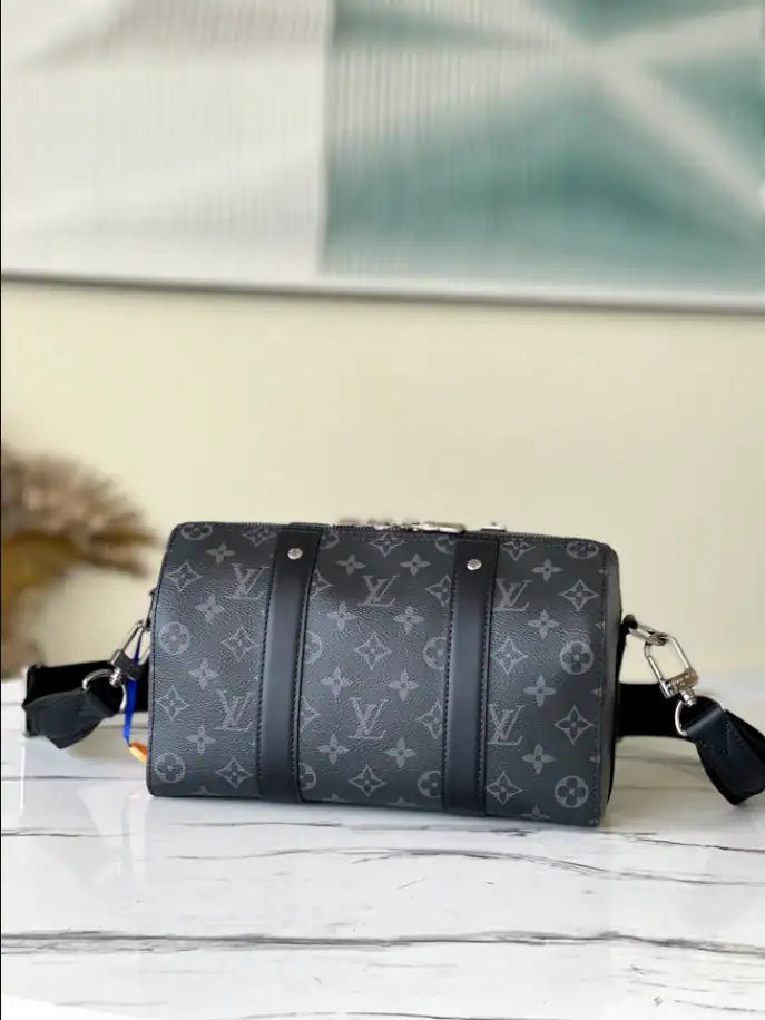 LV City Keepall Monogram Eclipse Canvas - Black