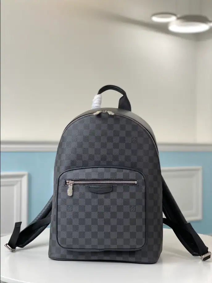 LV Josh Damier Canvas Backpack - Navy