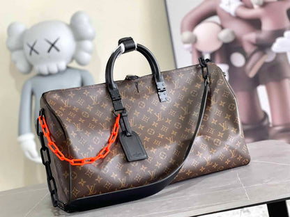 LV Keepall Monogram Duffle Bag - Brown
