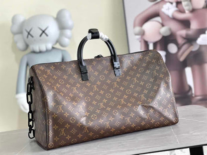 LV Keepall Monogram Duffle Bag - Brown