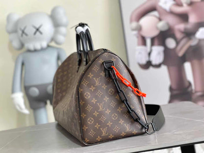 LV Keepall Monogram Duffle Bag - Brown