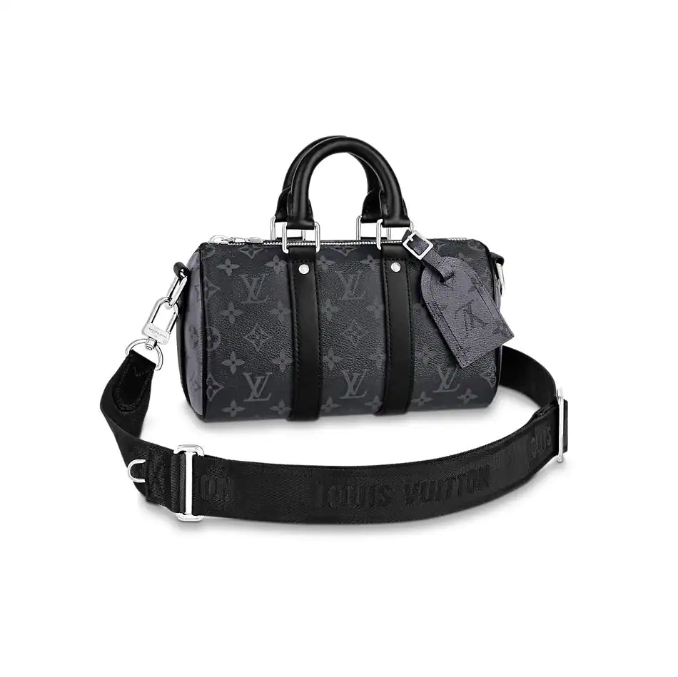 LV Keepall Bandouliere 25 Monogram Duffle Bag - Black