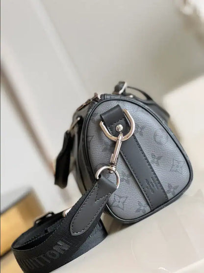LV Keepall Bandouliere 25 Monogram Duffle Bag - Black