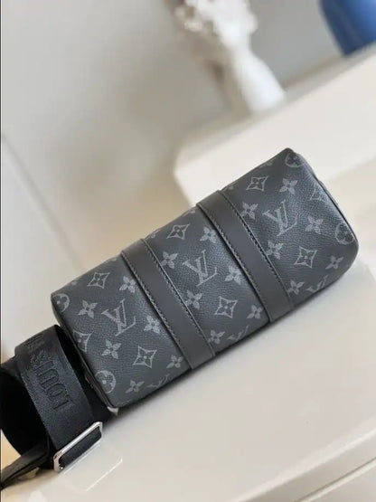 LV Keepall Bandouliere 25 Monogram Duffle Bag - Black