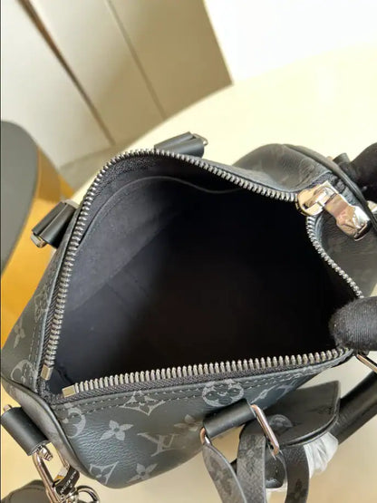 LV Keepall Bandouliere 25 Monogram Duffle Bag - Black
