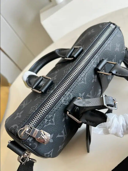 LV Keepall Bandouliere 25 Monogram Duffle Bag - Black