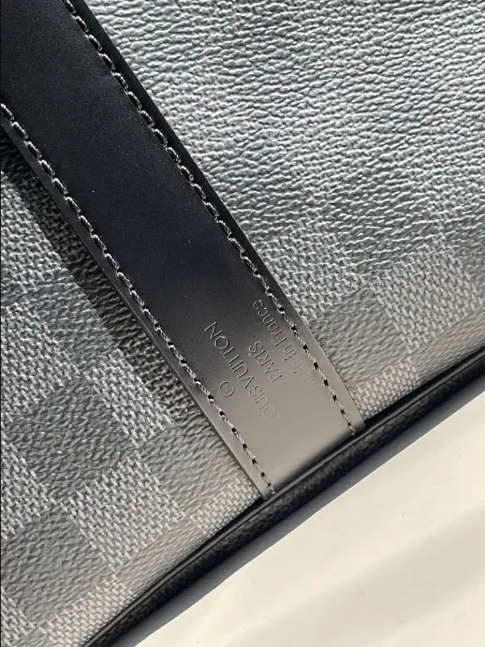 LV Keepall Bandouliere Damier Graphite Canvas Duffle Bag - Grey