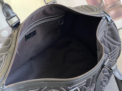 LV Keepall Bandouliere Duffle Bag - Black/White