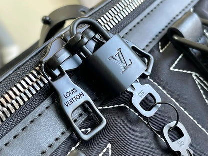 LV Keepall Bandouliere Duffle Bag - Black/White