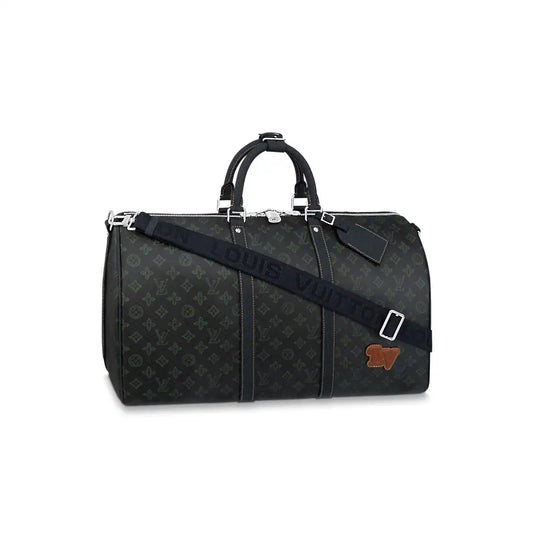 LV Keepall Bandouliere Monogram Duffle Bag - Black