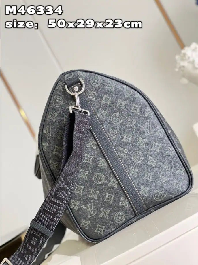 LV Keepall Bandouliere Monogram Duffle Bag - Black