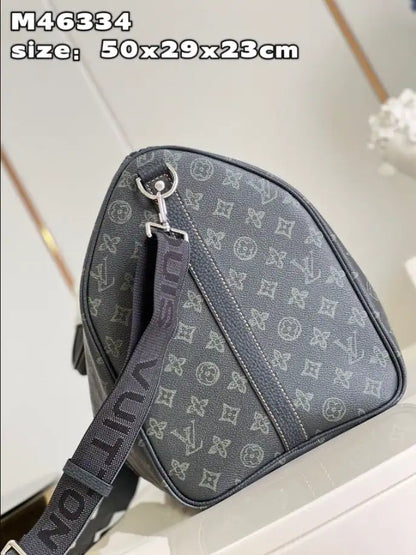 LV Keepall Bandouliere Monogram Duffle Bag - Black