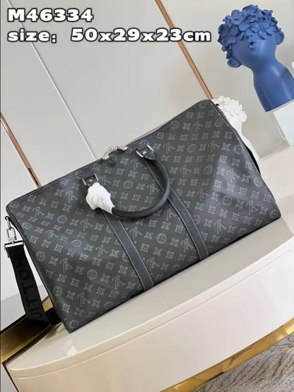 LV Keepall Bandouliere Monogram Duffle Bag - Black