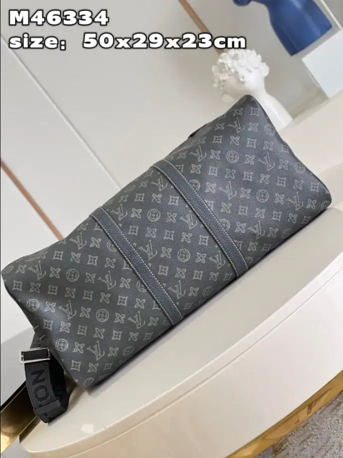 LV Keepall Bandouliere Monogram Duffle Bag - Black